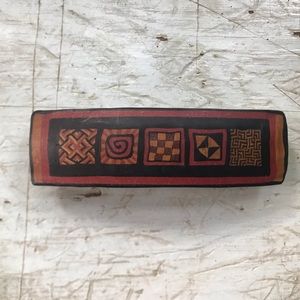 African print clay hair clip